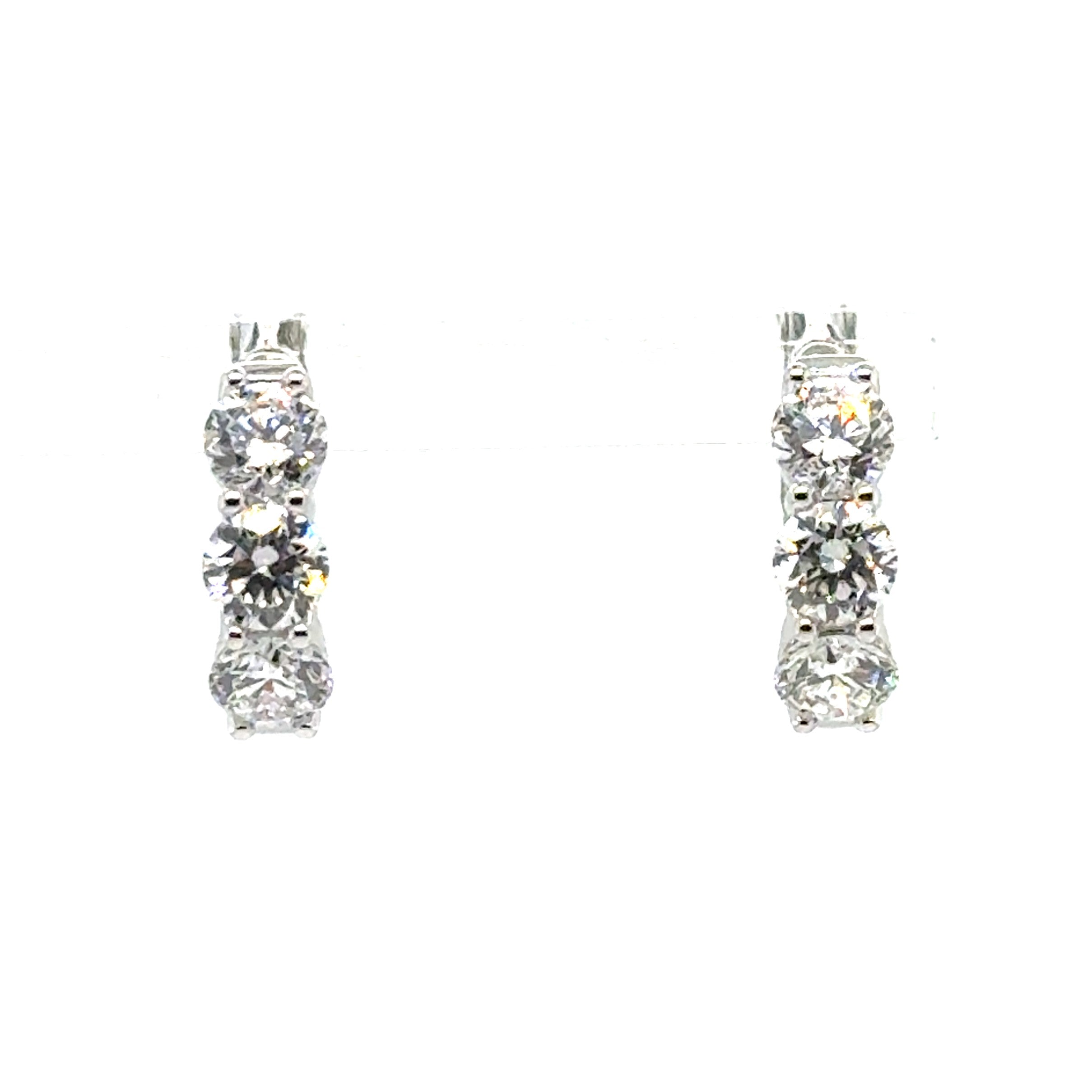14 Karat Small Hoop Lab Grown Diamond Earrings