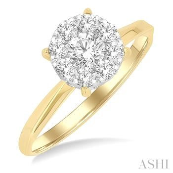 14 Karat Lake Michigan Lovebright Round Diamond Engagement Ring