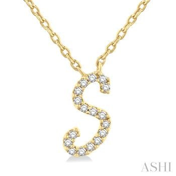 10 Karat Initial S Diamond Pendant