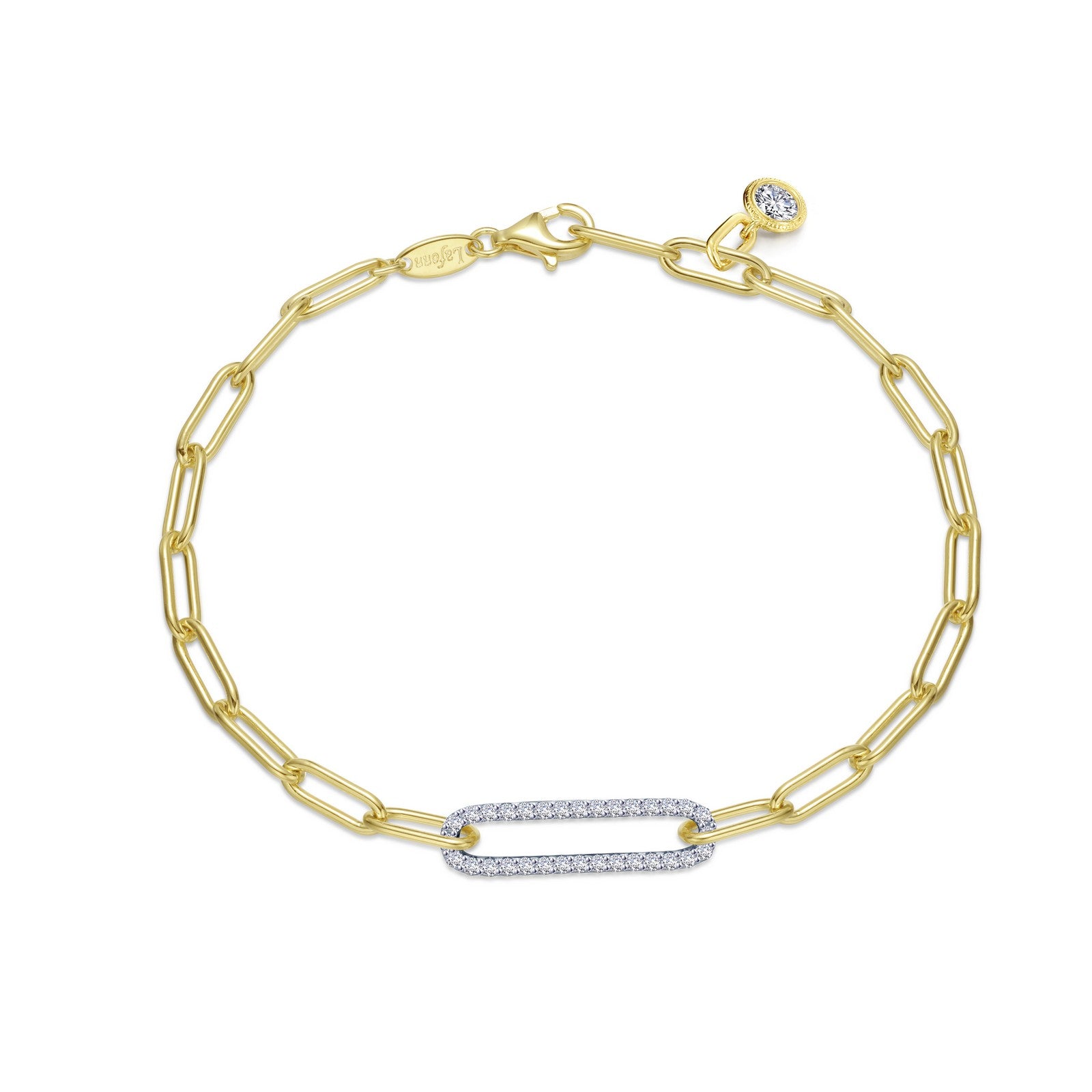 Sterling Silver And Gold Plated Cubic Zirconias Bracelet