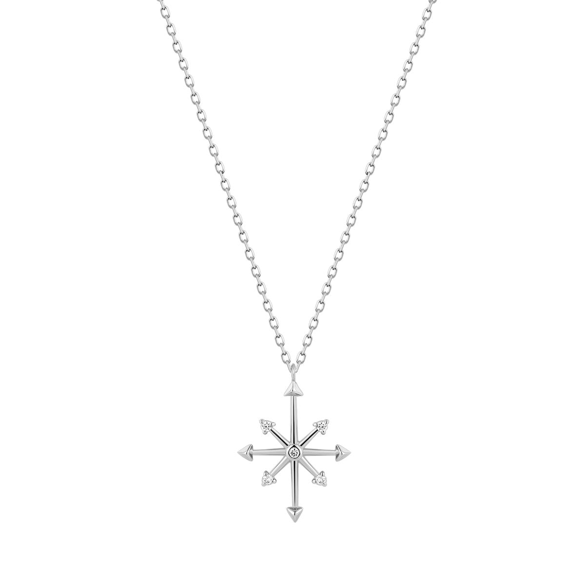 14k White Gold Petite Diamond Pendant