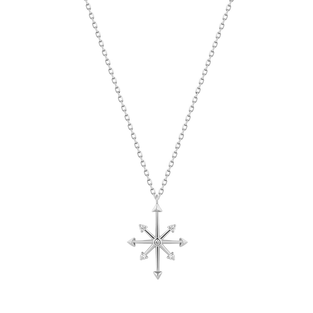 14k White Gold Petite Diamond Pendant