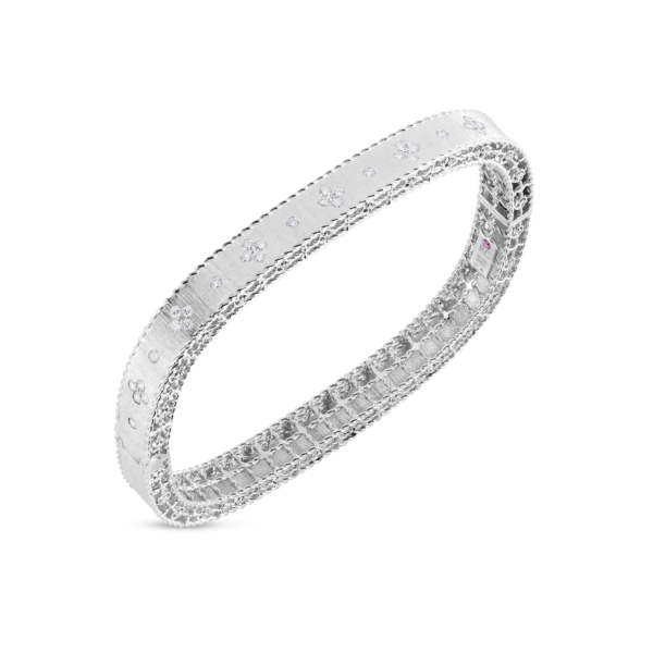 18k White Gold Diamond Bangle Bracelet
