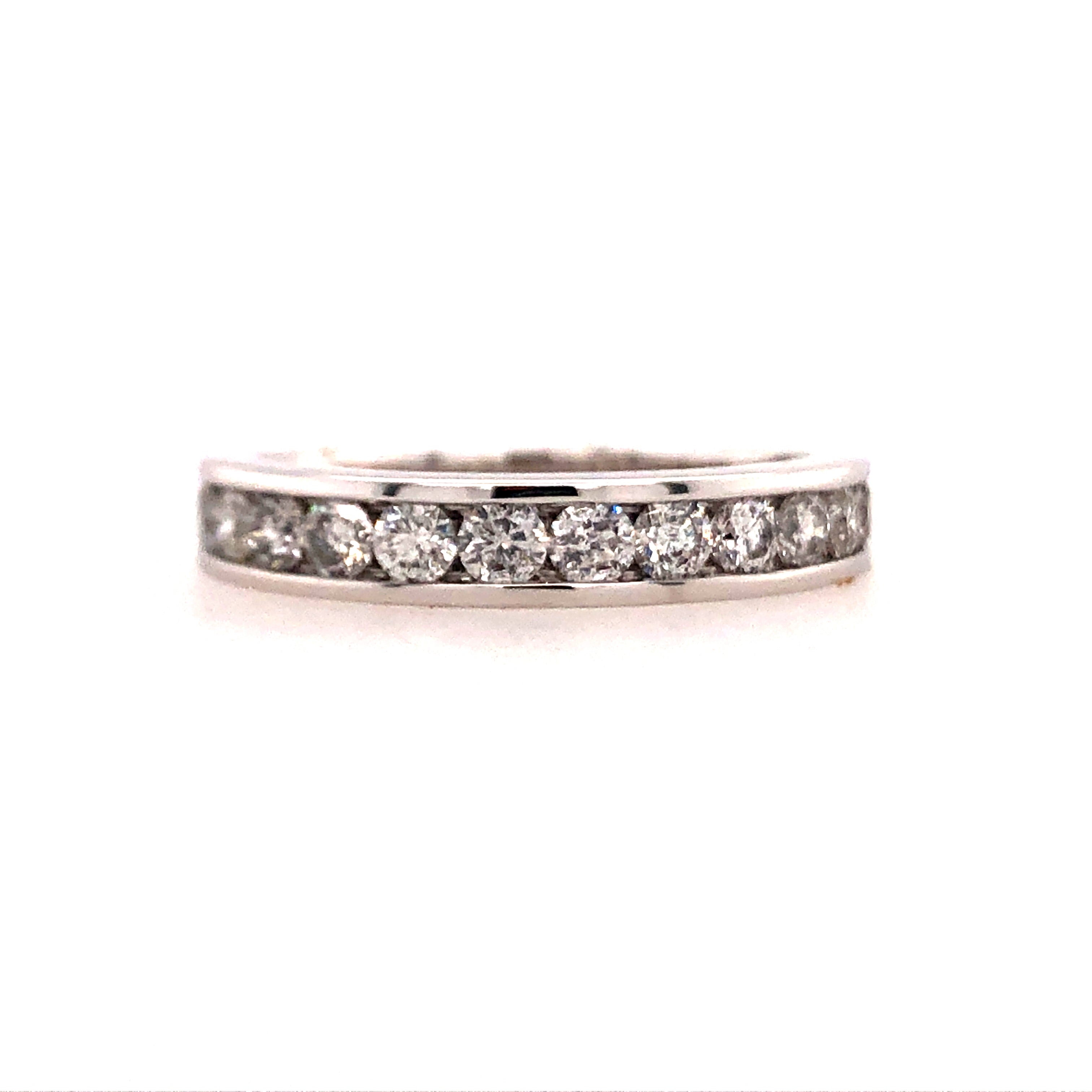 14k White Gold Channel Set Lakeshore Diamond Anniversary Ring