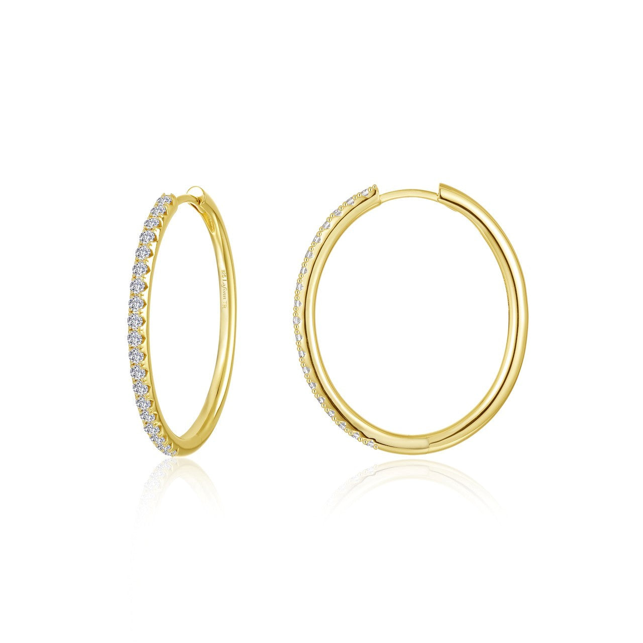 Gold Plated CZ Hoop Earrings