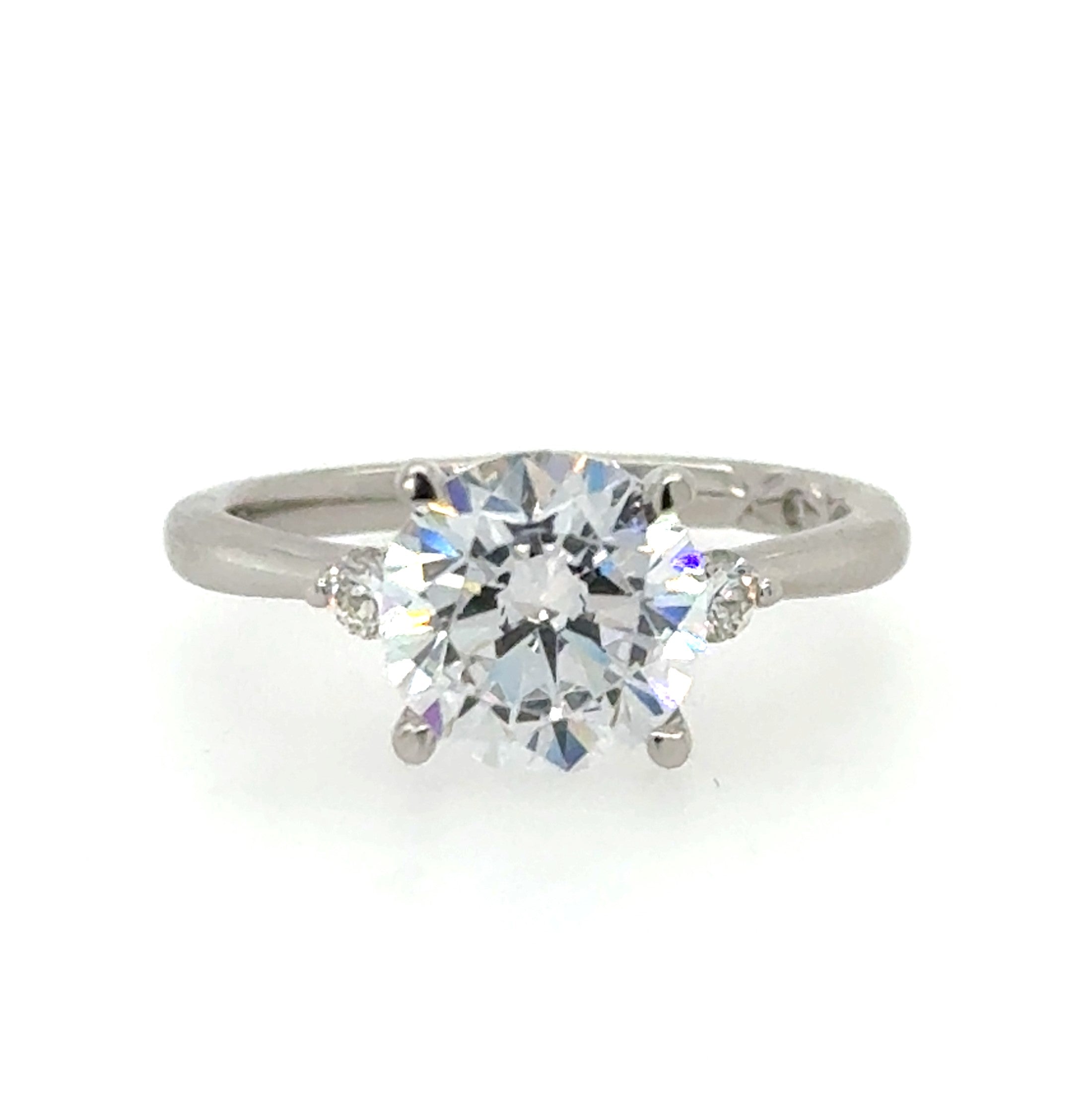 14 Karat 3 Stone Semi-Mount 
*center stone not included
