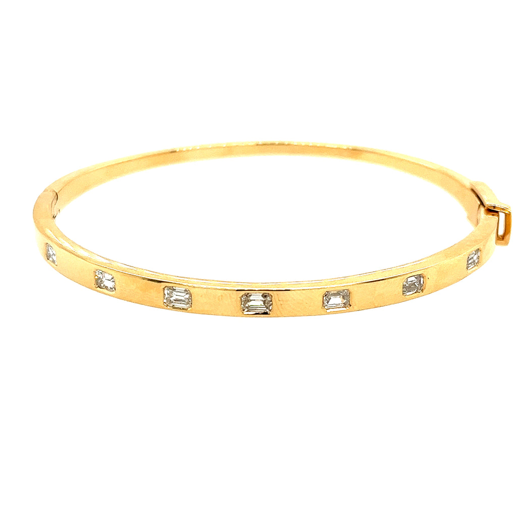 14K Yellow Gold Diamond Bangle Bracelet