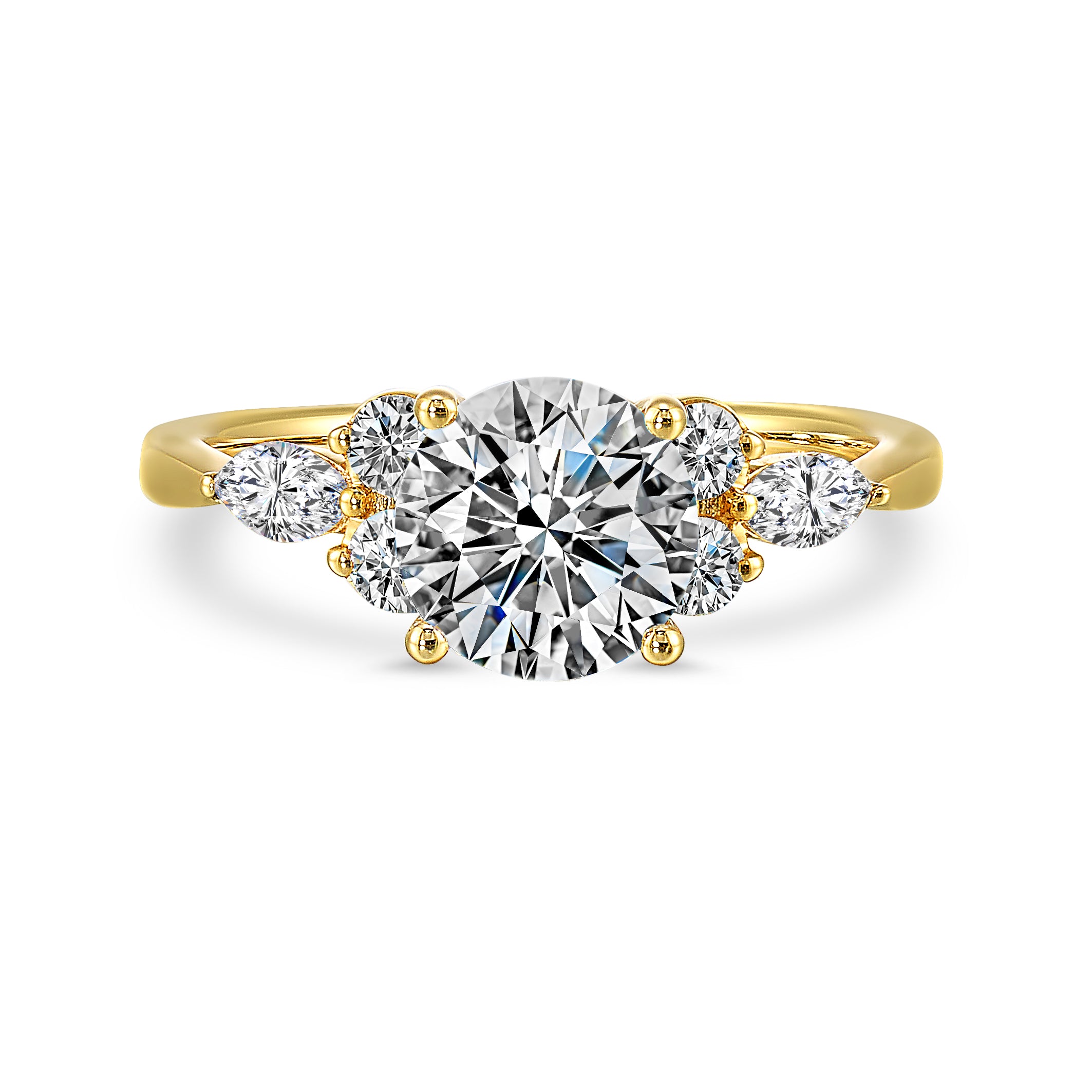 14K Yellow Gold Lakeshore Semi-Mount *center stone not included - Gemsone Corp.