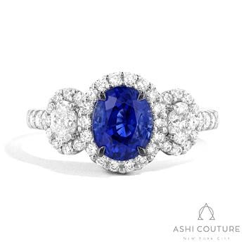 18 Karat Sapphire And Diamond Ring