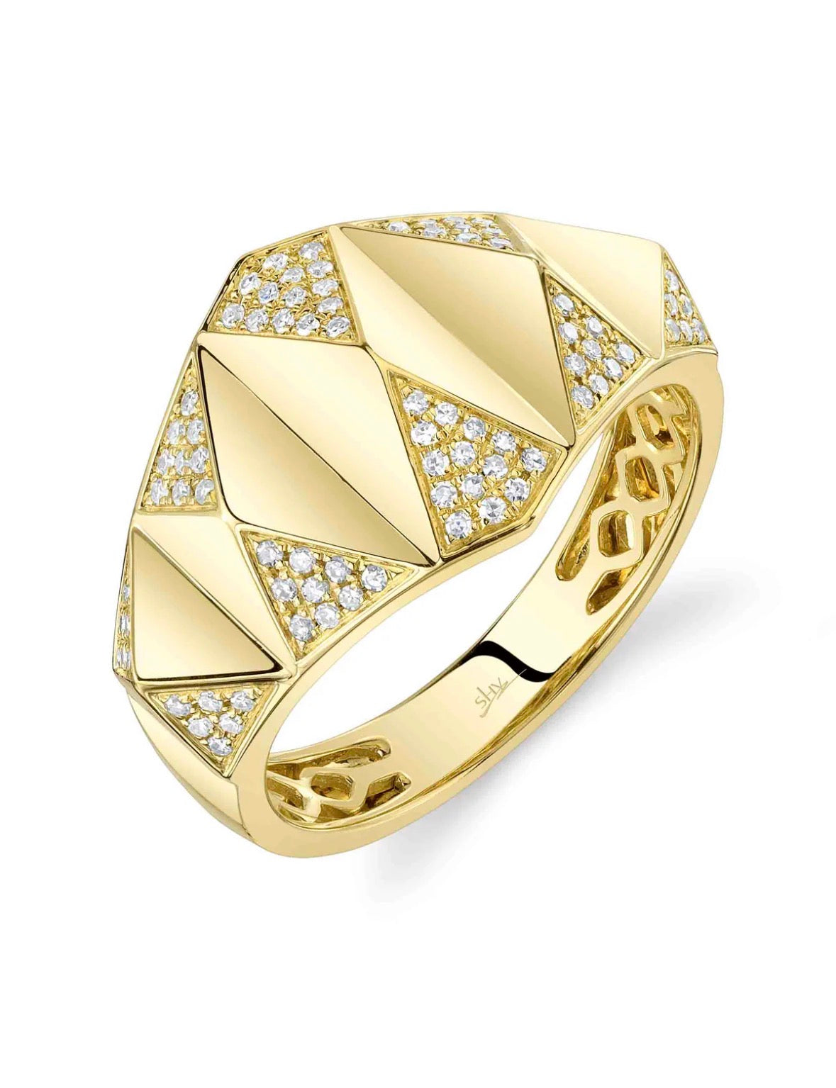 14K Yellow Gold Diamond Fashion Ring