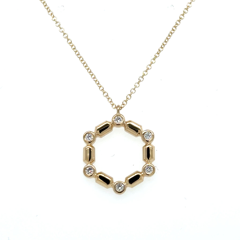 14K Yellow Gold Drop Diamond Pendant