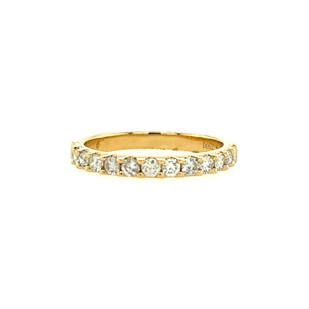 14K Yellow Gold Shared Prong Diamond Anniversary Ring