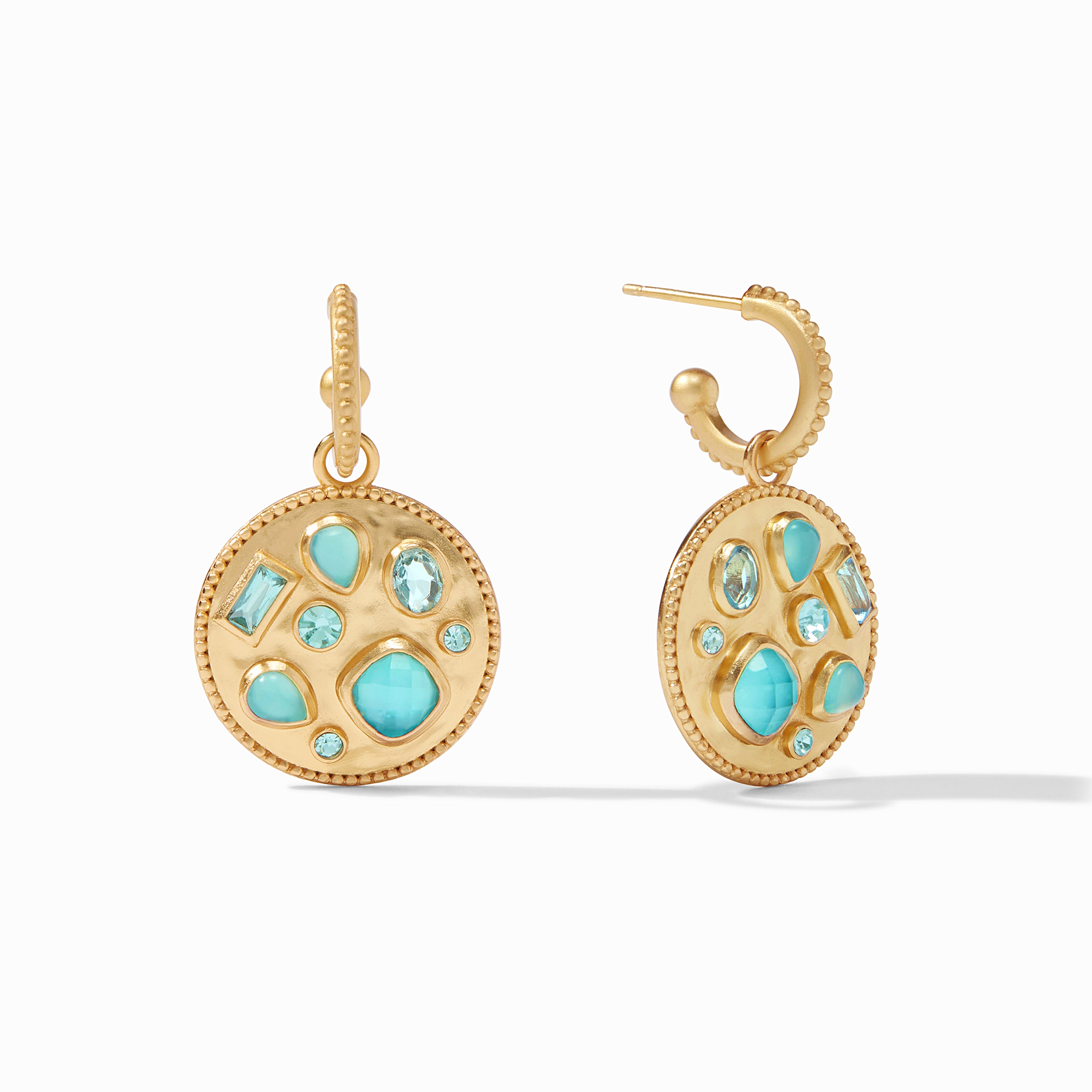Gold Plated Earrings Blue