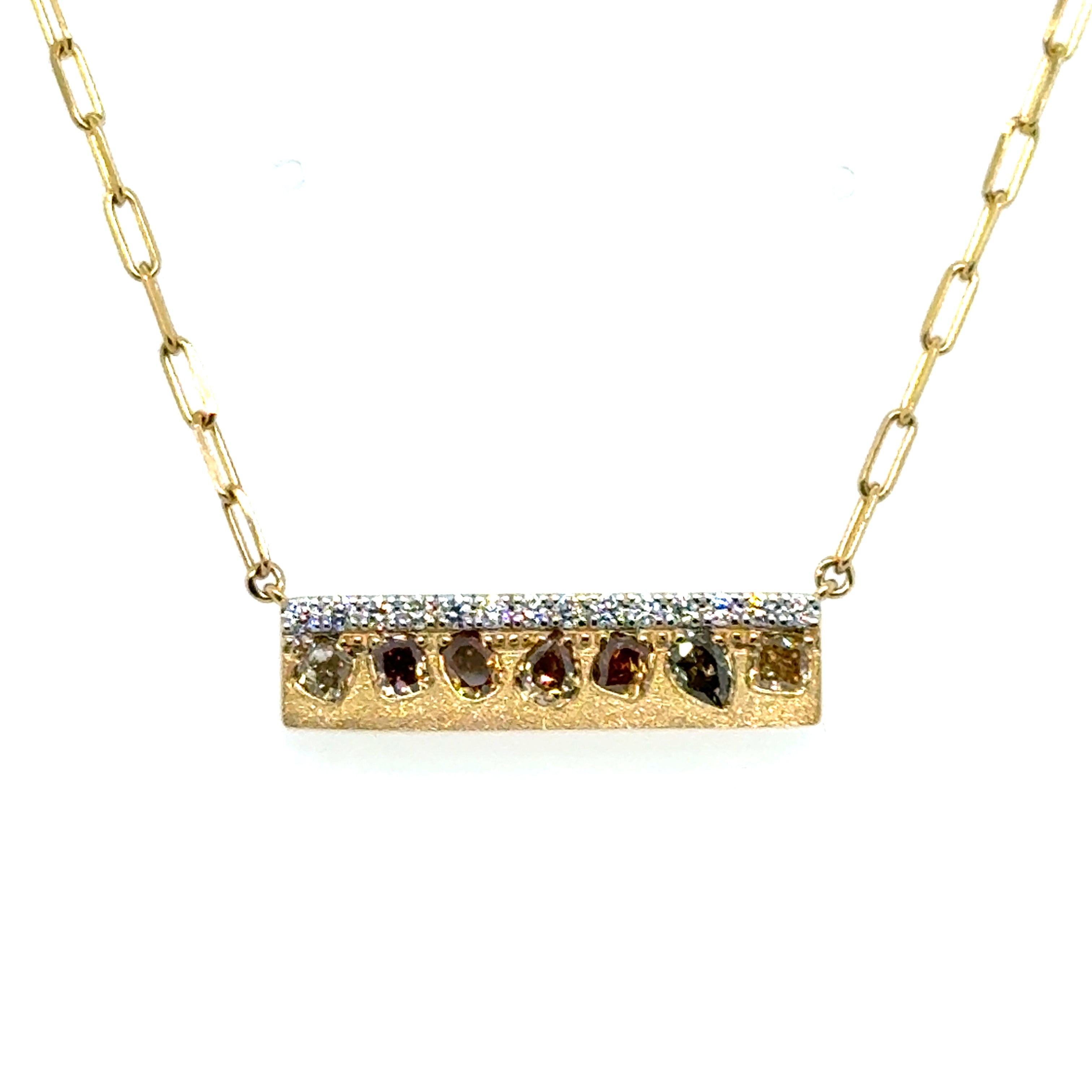 18 Karat Bar Diamond Pendant