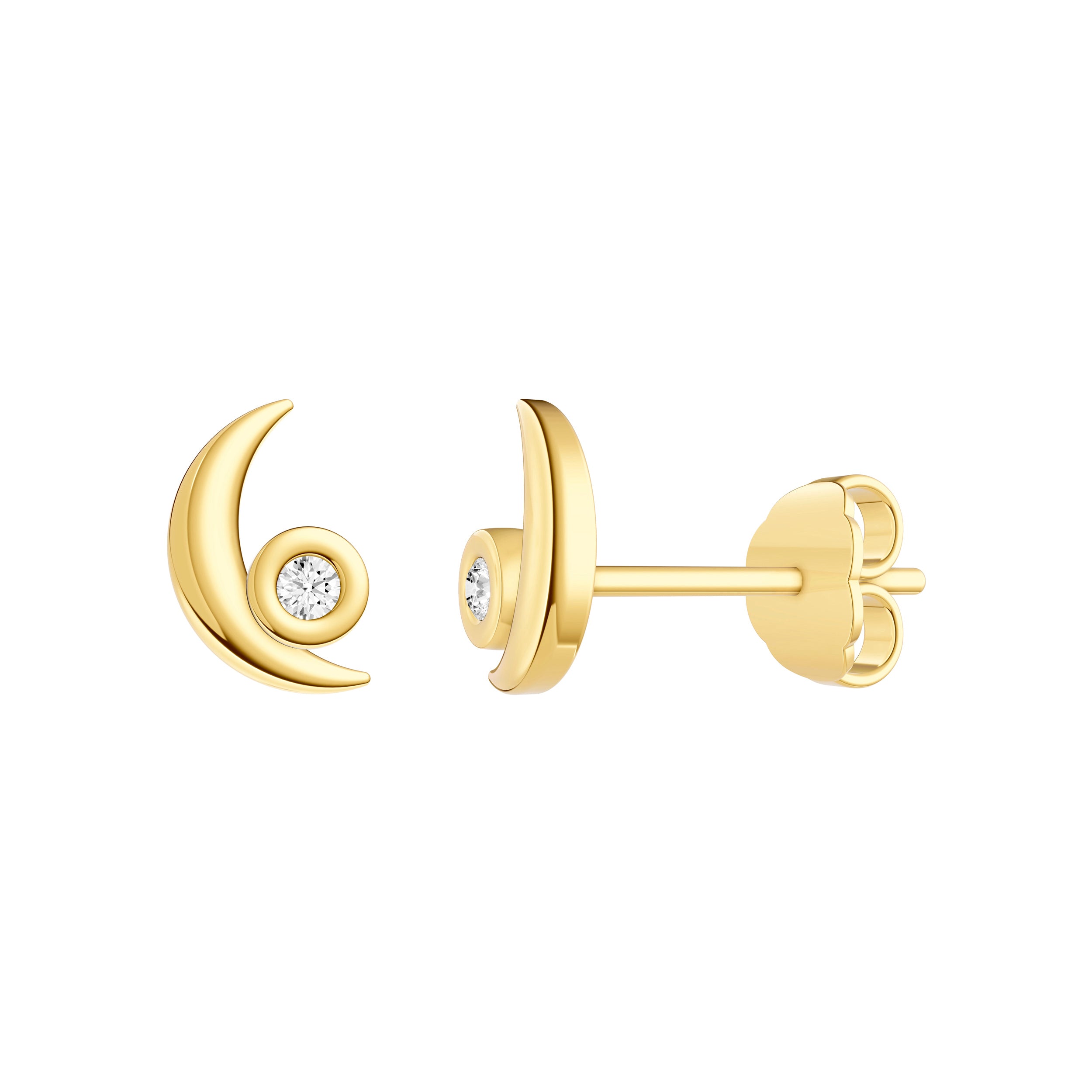 14 Karat Button Diamond Earrings - Midas Chain