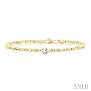 14 Karat Diamond Curb Bracelet