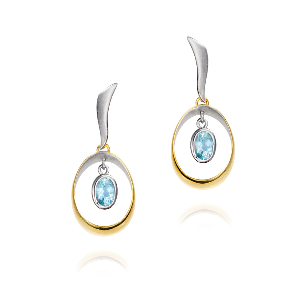 Sterling Silver Blue Topaz Earrings