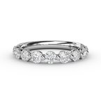 14k White Gold Shared Prong Diamond Wedding Band