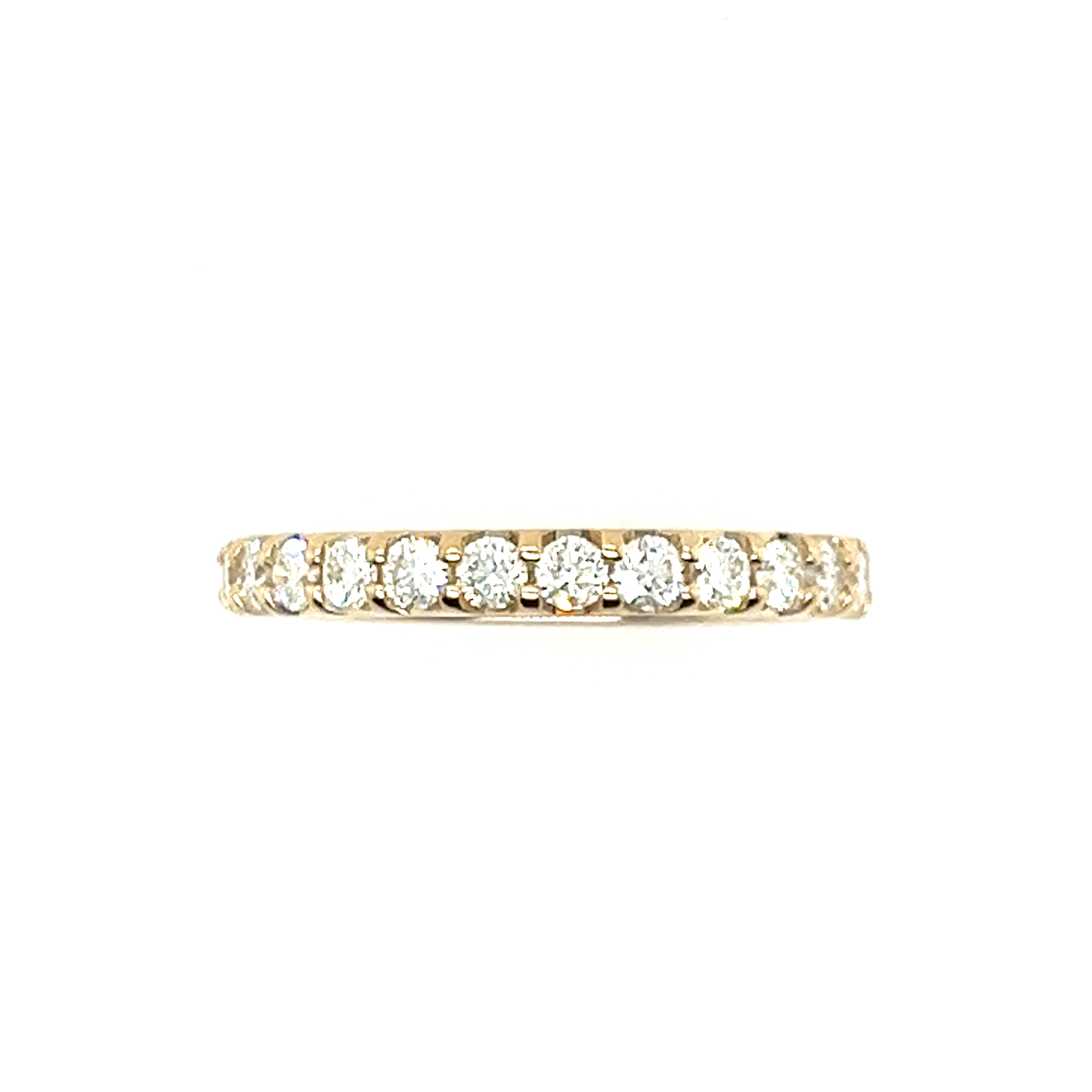 14K Yellow Gold Shared Prong Diamond Wedding Band