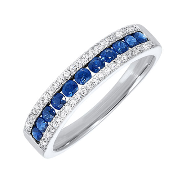 14k White Gold Sapphires Ring