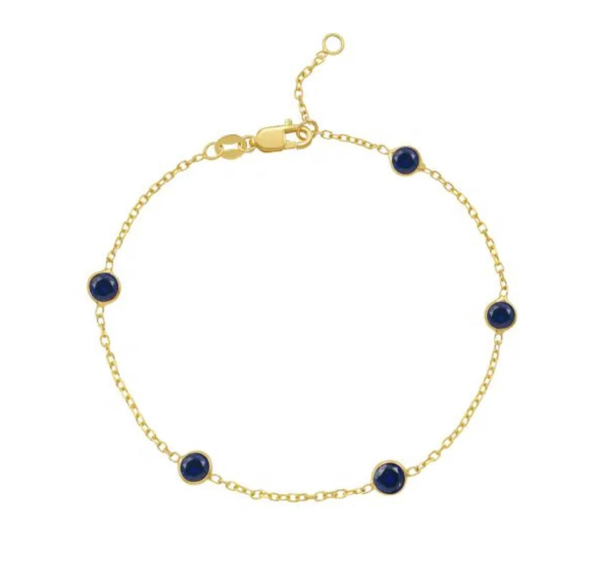 14 Karat Created Sapphires Bracelet