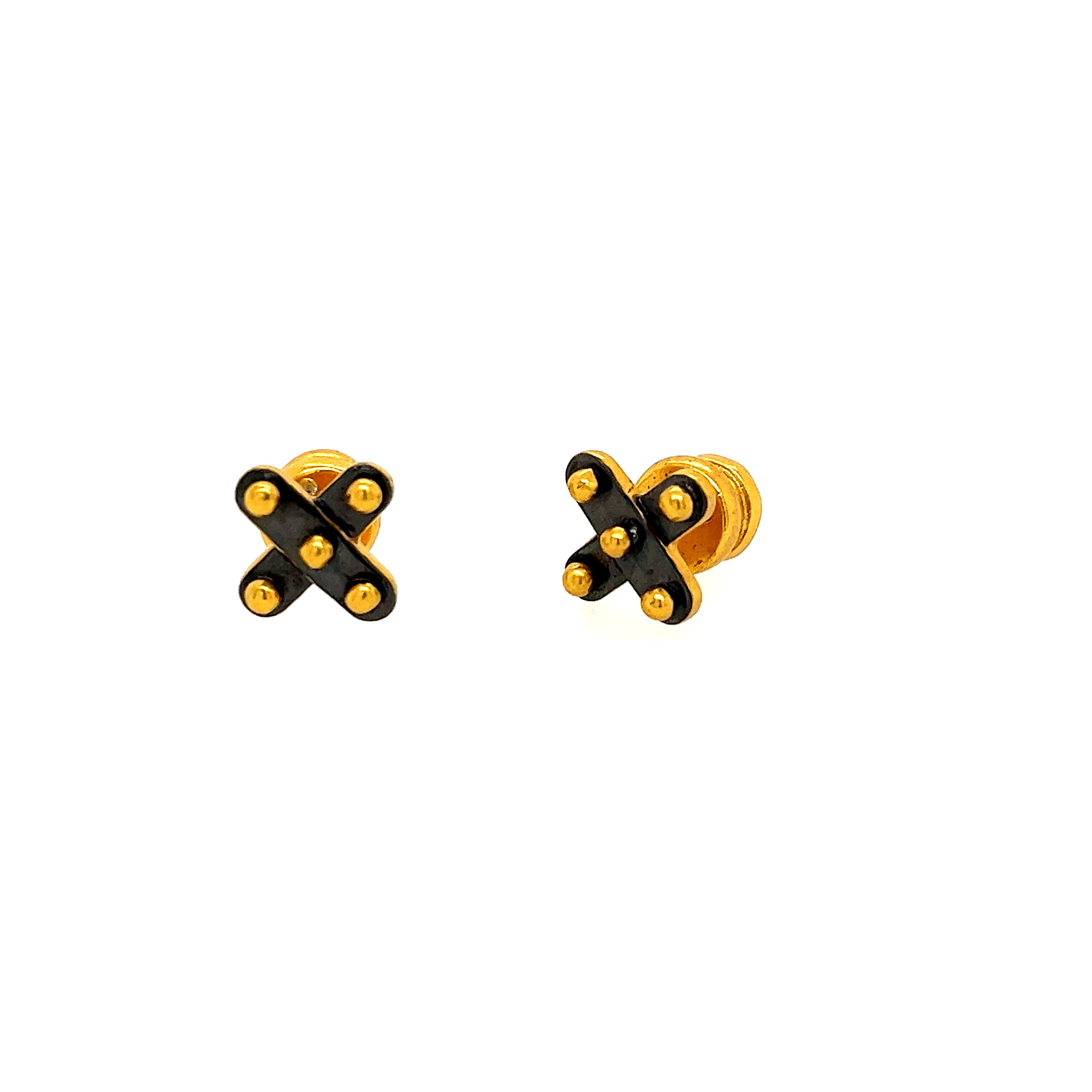 Gold Plated X Earrings