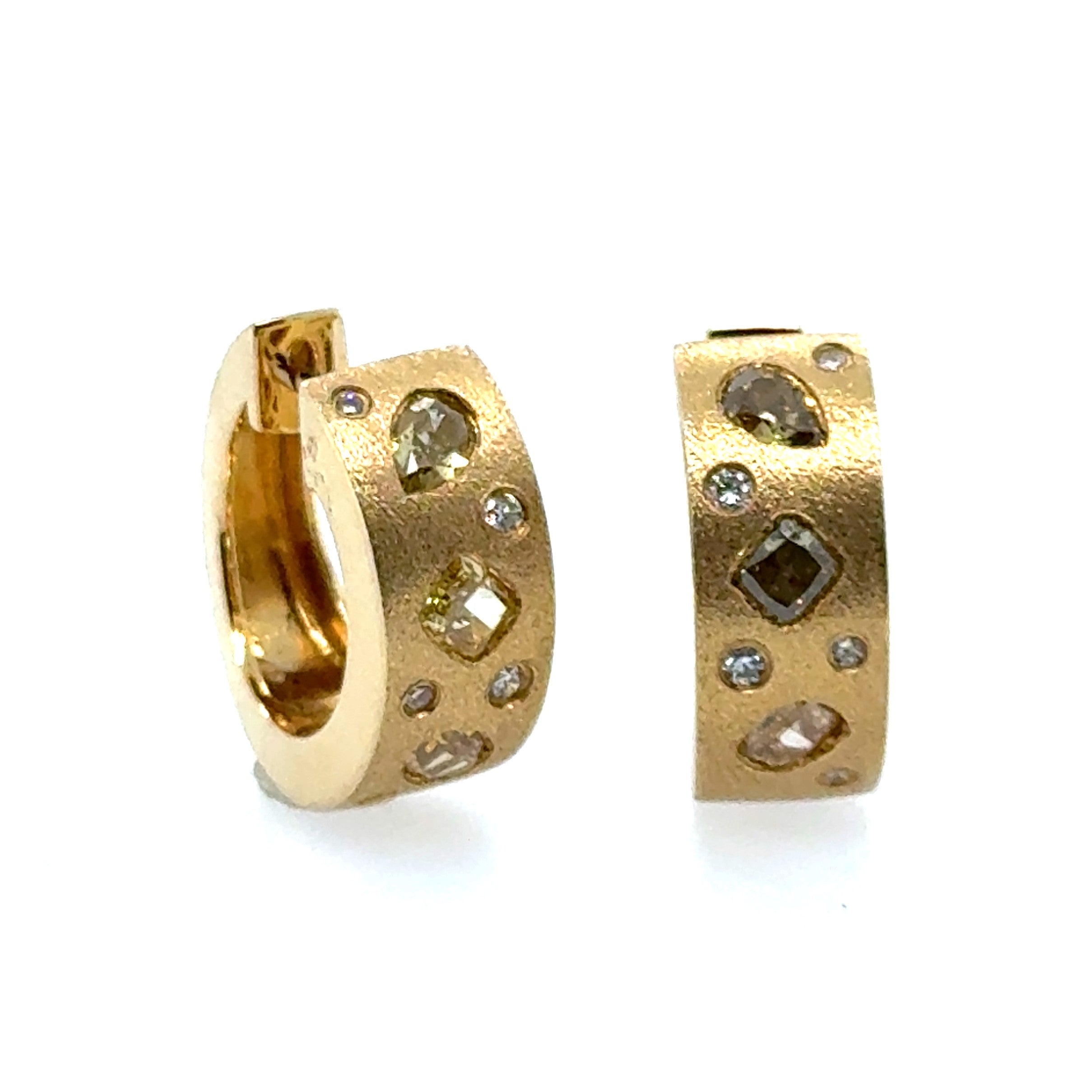 18 Karat Huggie Diamond Earrings