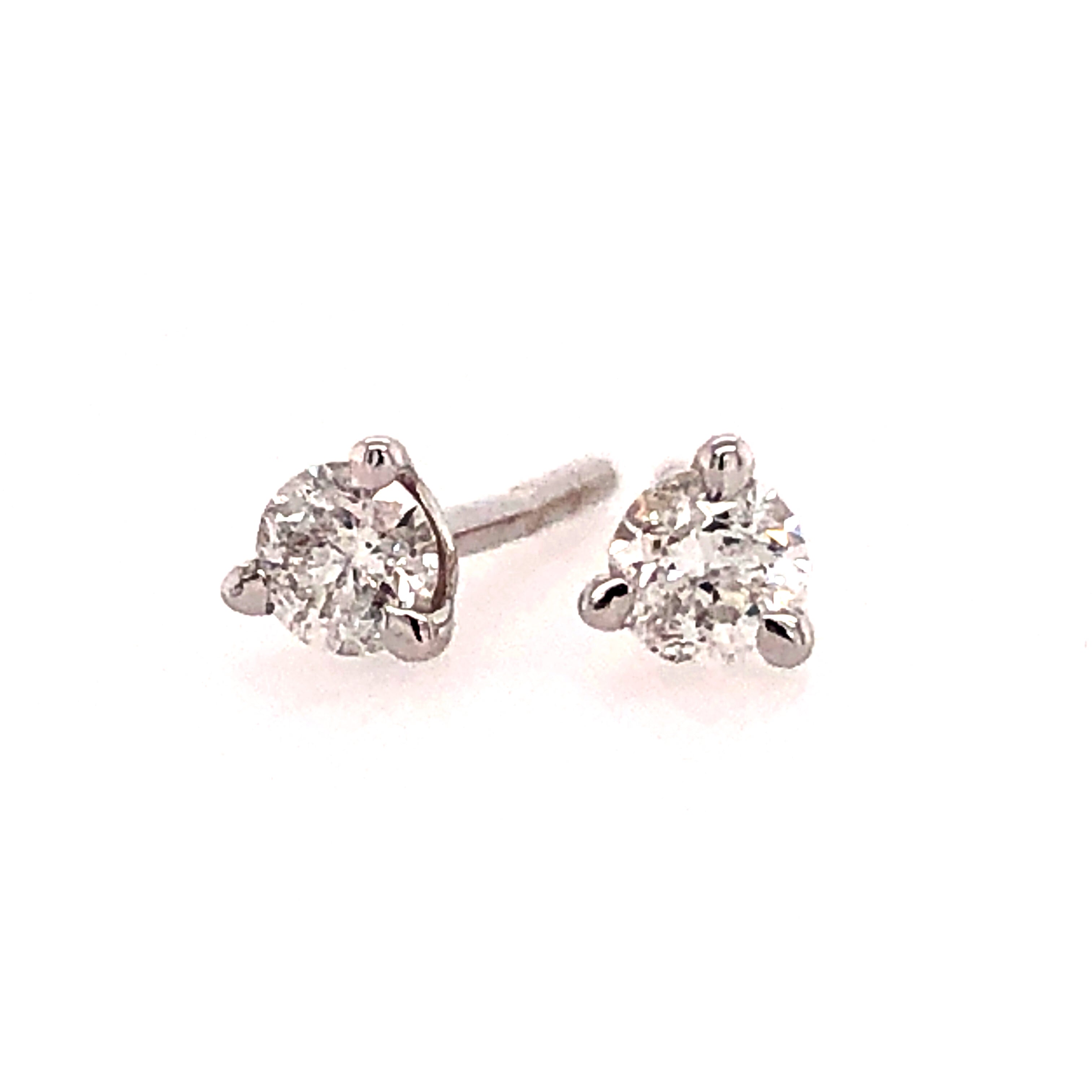 14k White Gold Lakeshore Diamond Stud Earrings