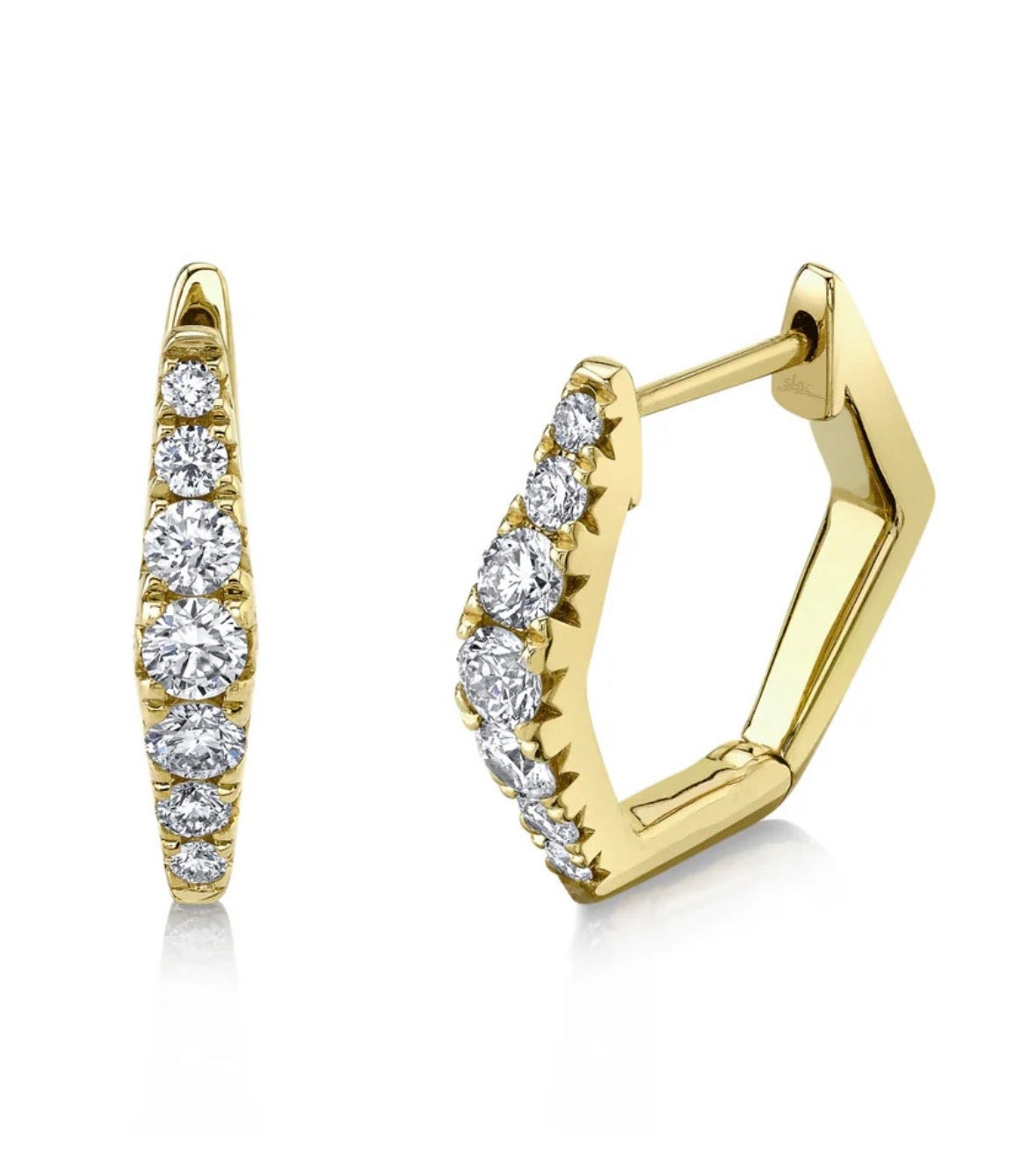 14 Karat Huggie Diamond Earrings