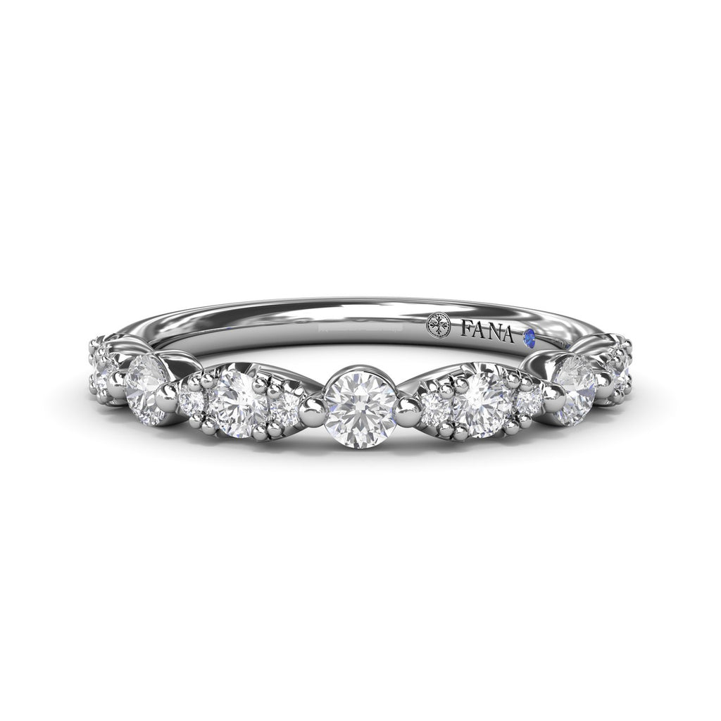 14k White Gold Diamond Wedding Band