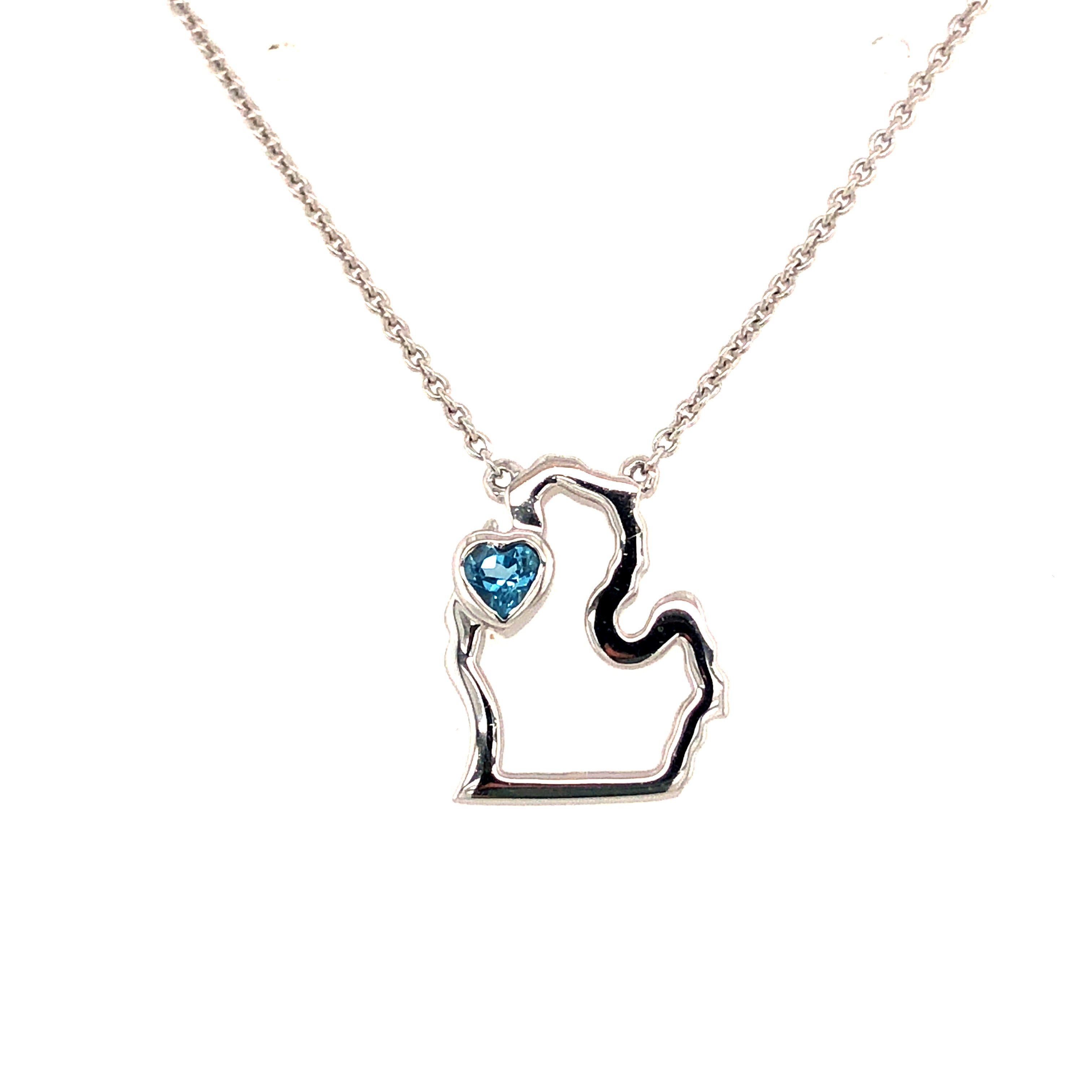 Sterling Silver Aqua Pendant - Gemsone Corp.