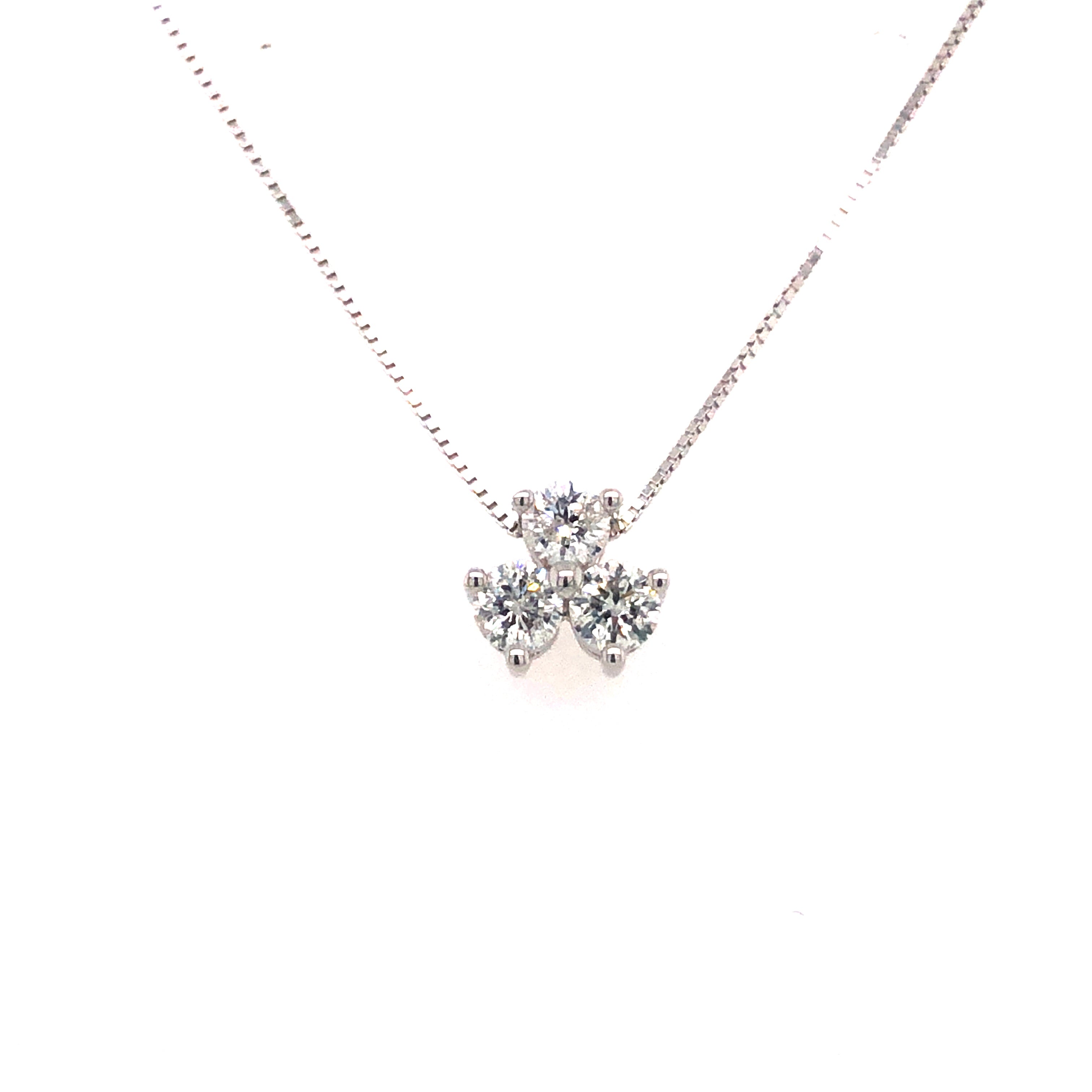 14k White Gold Lakeshore Diamond Pendant Necklace