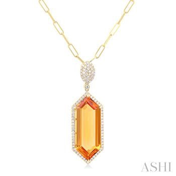 14K Yellow Gold Citrine Pendant