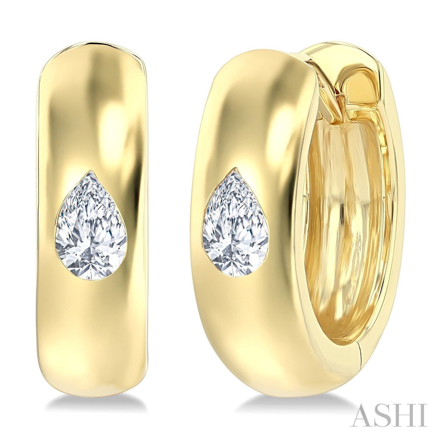 14 Karat Huggie Diamond Earrings