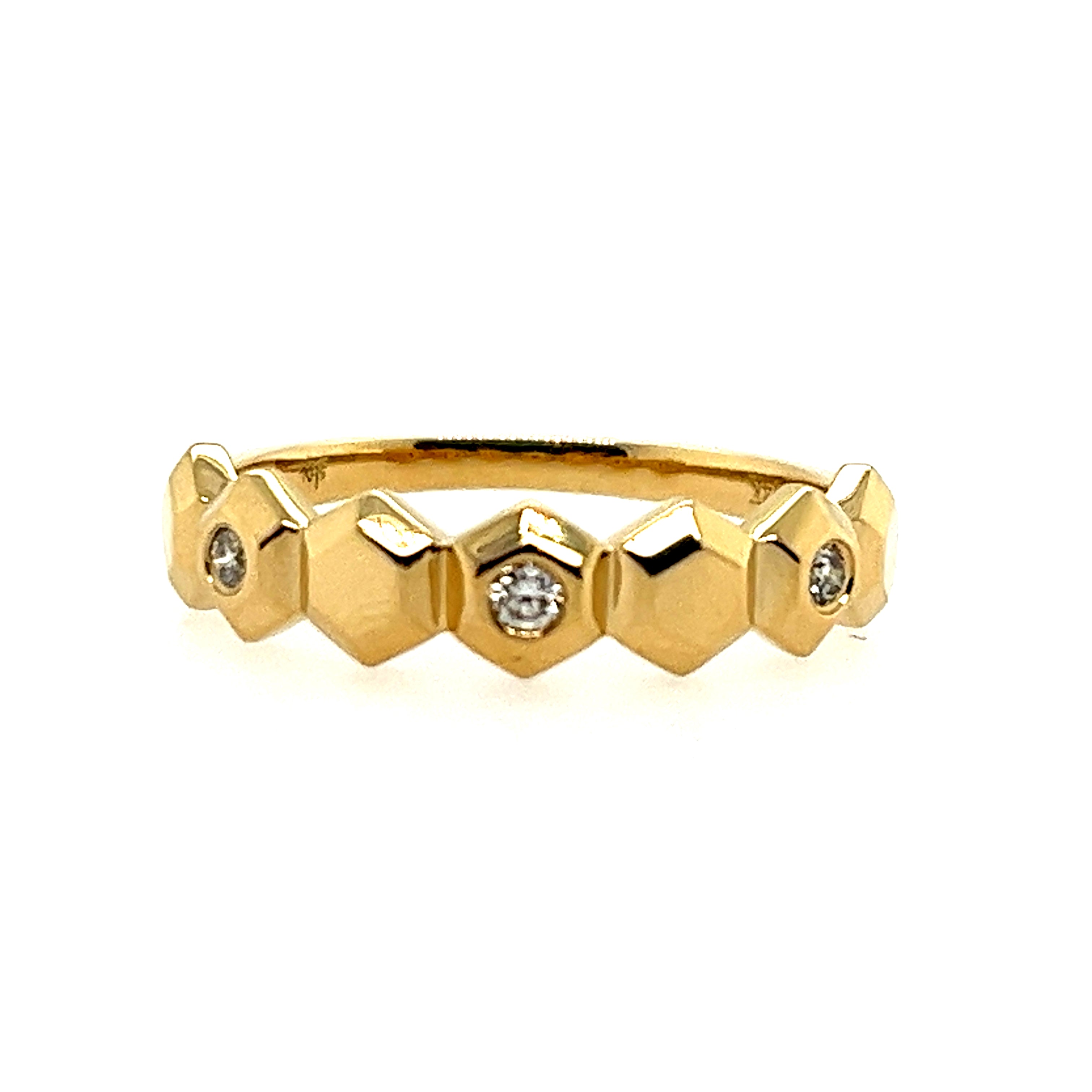 14K Yellow Gold Diamond Fashion Ring