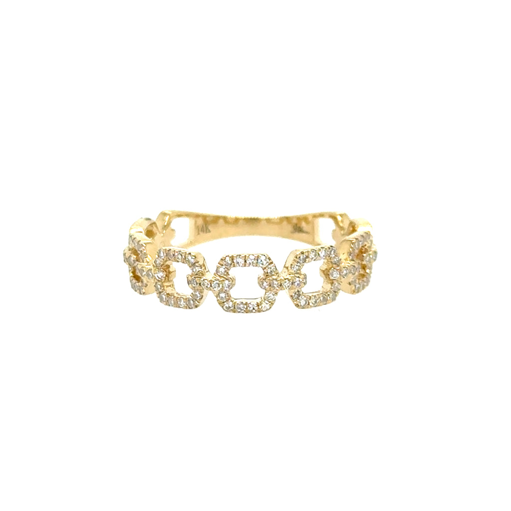 14K Yellow Gold Diamond Fashion Ring