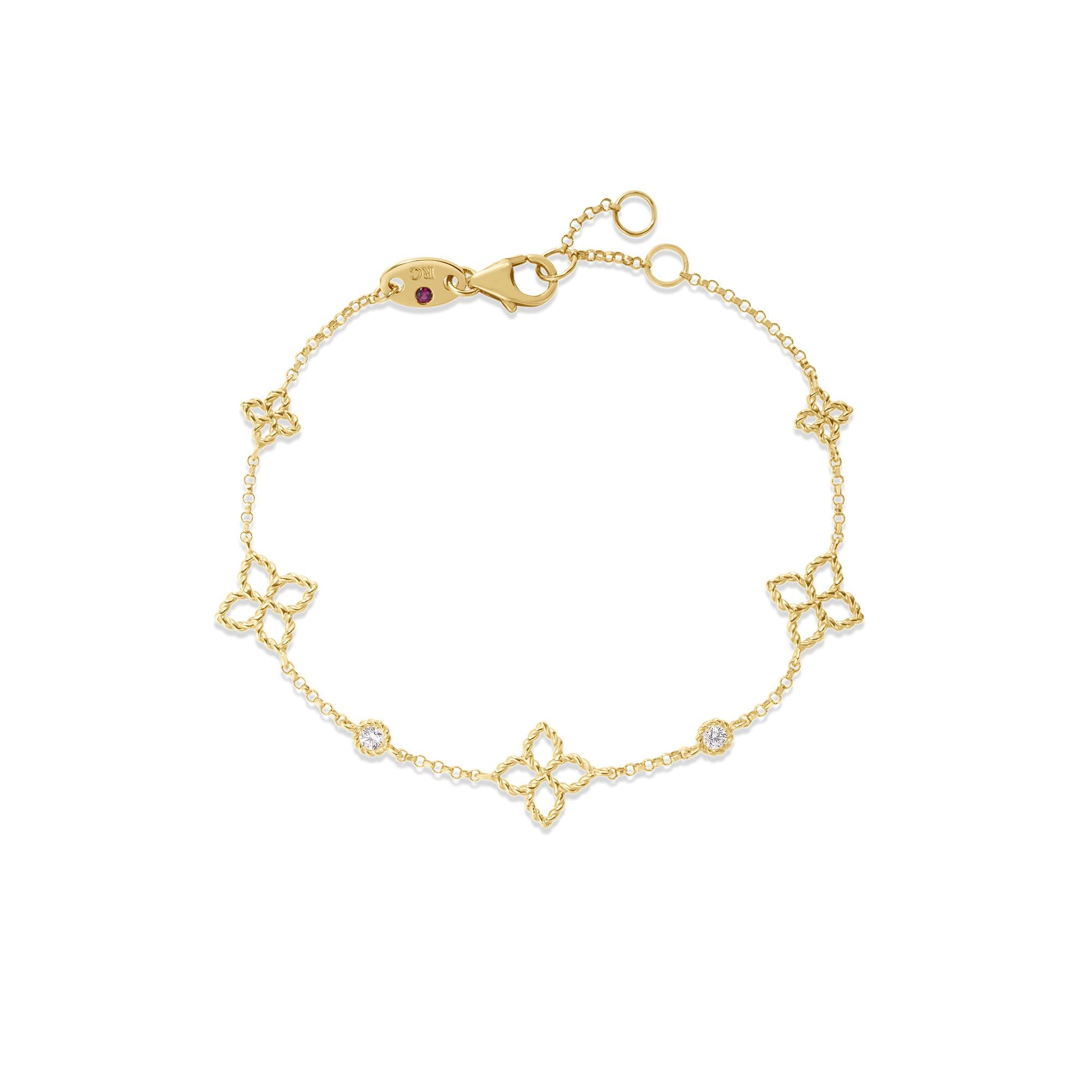 18K Yellow Gold Diamond Station Bracelet