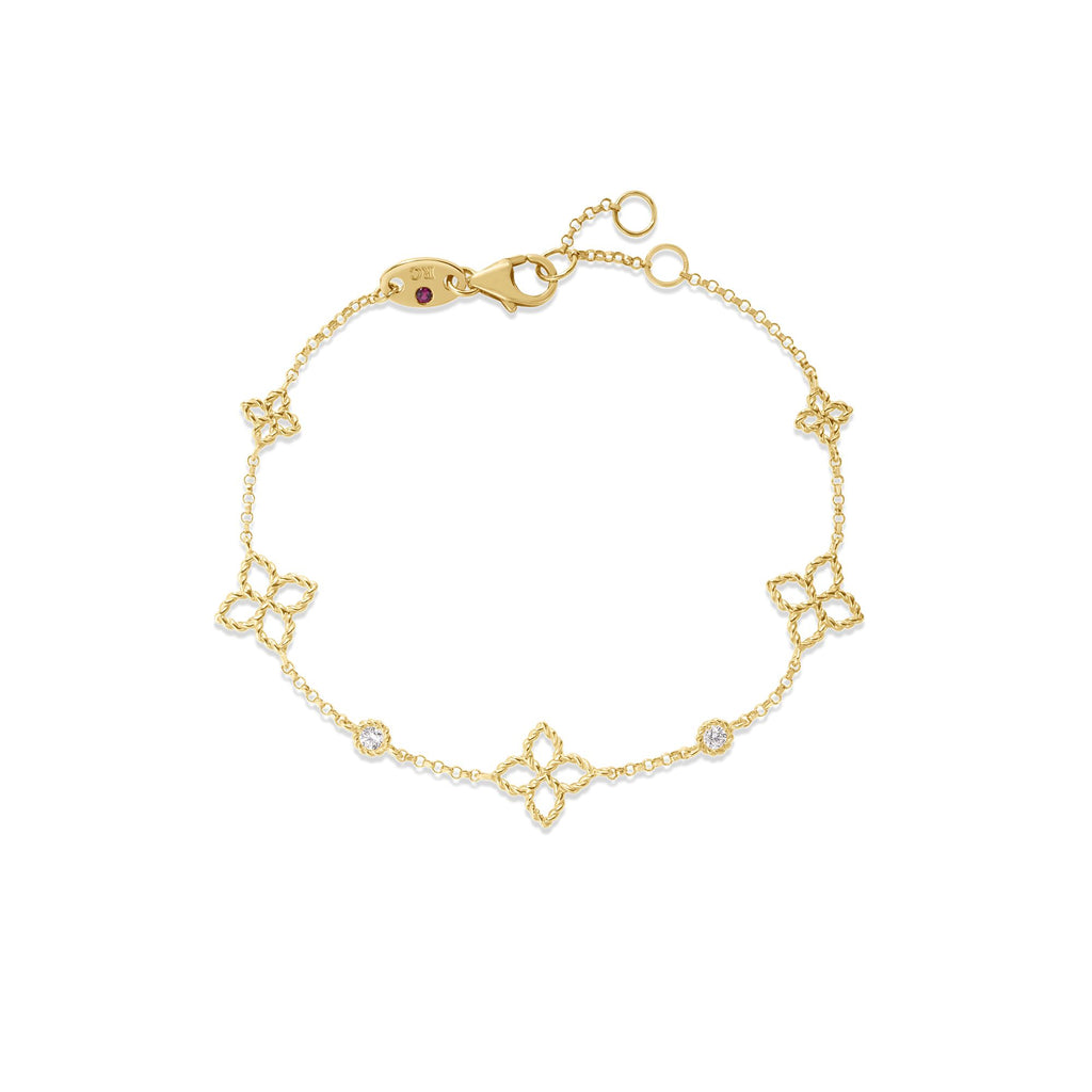 18K Yellow Gold Diamond Station Bracelet