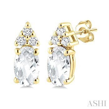 10 Karat White Topaz Earrings