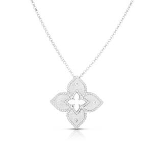 18 Karat Flower Diamond Pendant - Roberto Coin Inc