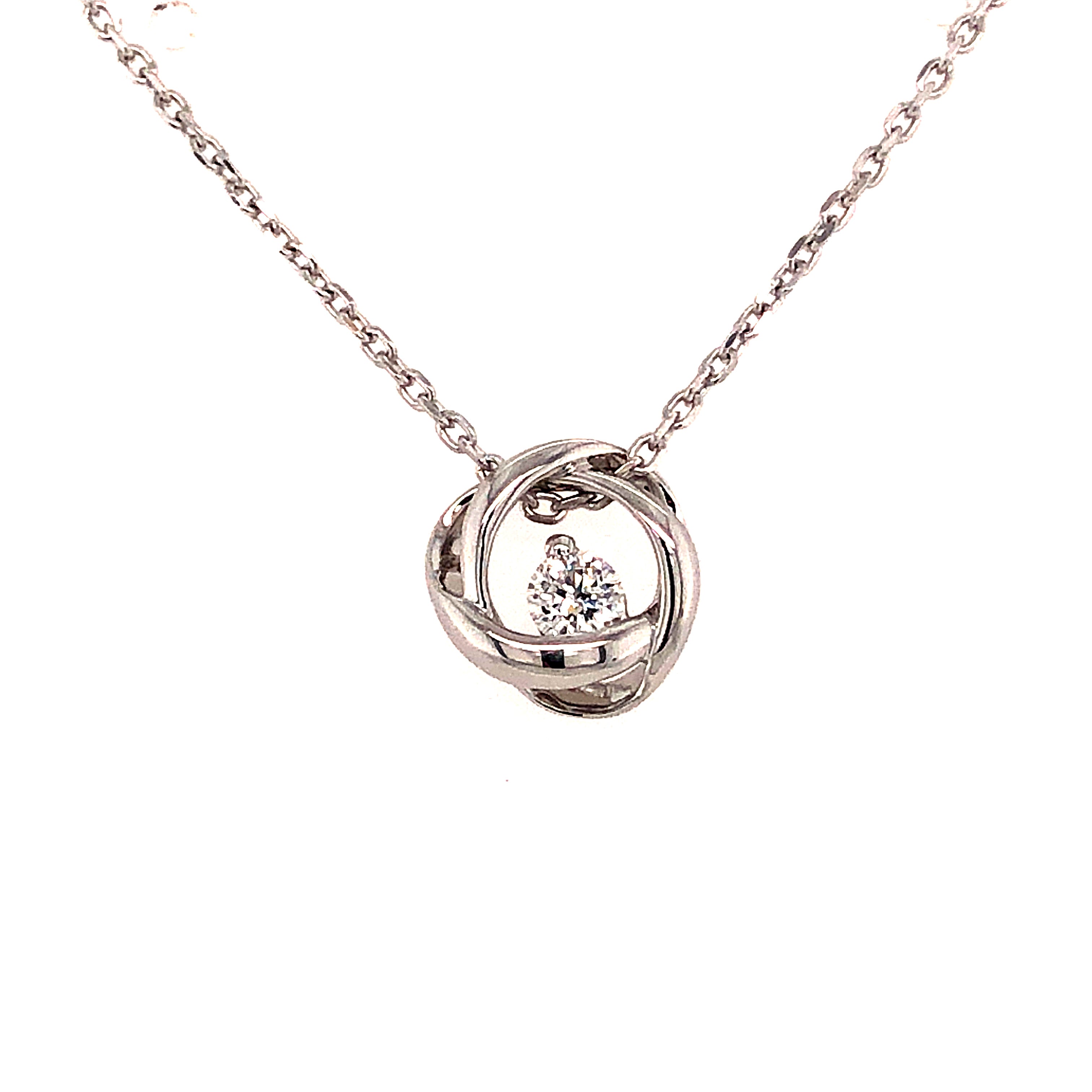 Sterling Silver Lakeshore Diamond Knot Pendant