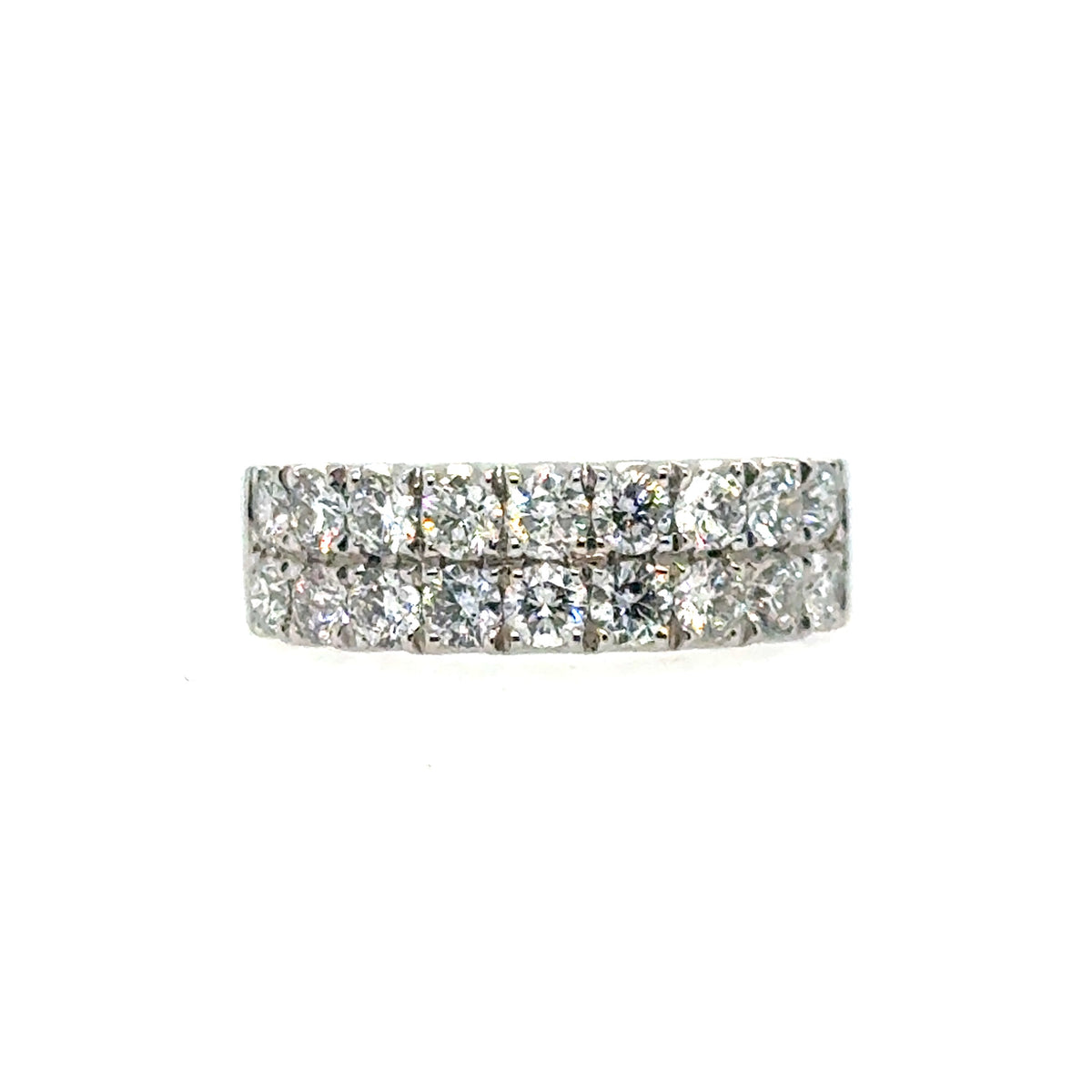14 Karat Double Row Diamond Anniversary Ring - Paramount Gems