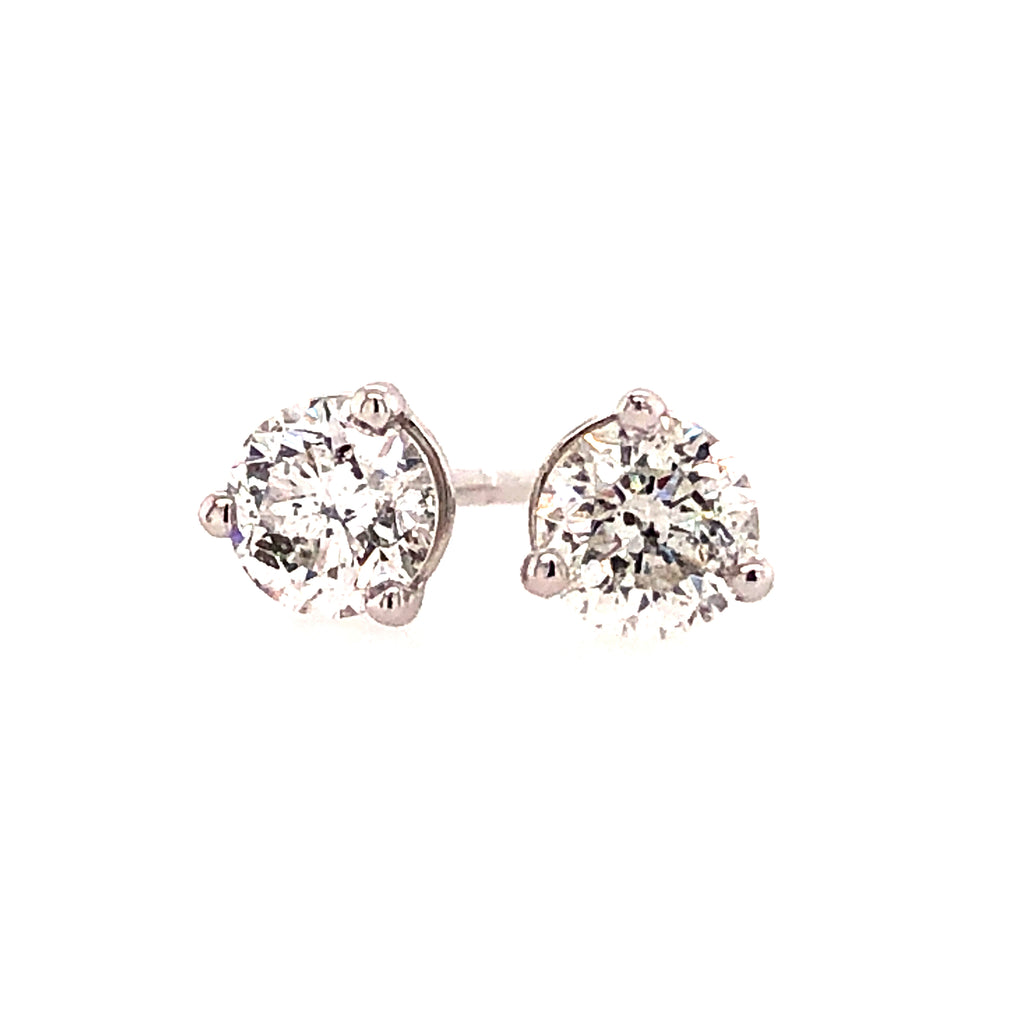 14k White Gold Diamond Stud Earrings