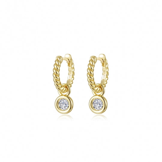 Gold Plated CZ Hoop Earrings