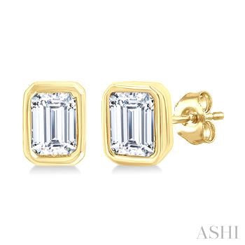 10 Karat Button Diamond Earrings