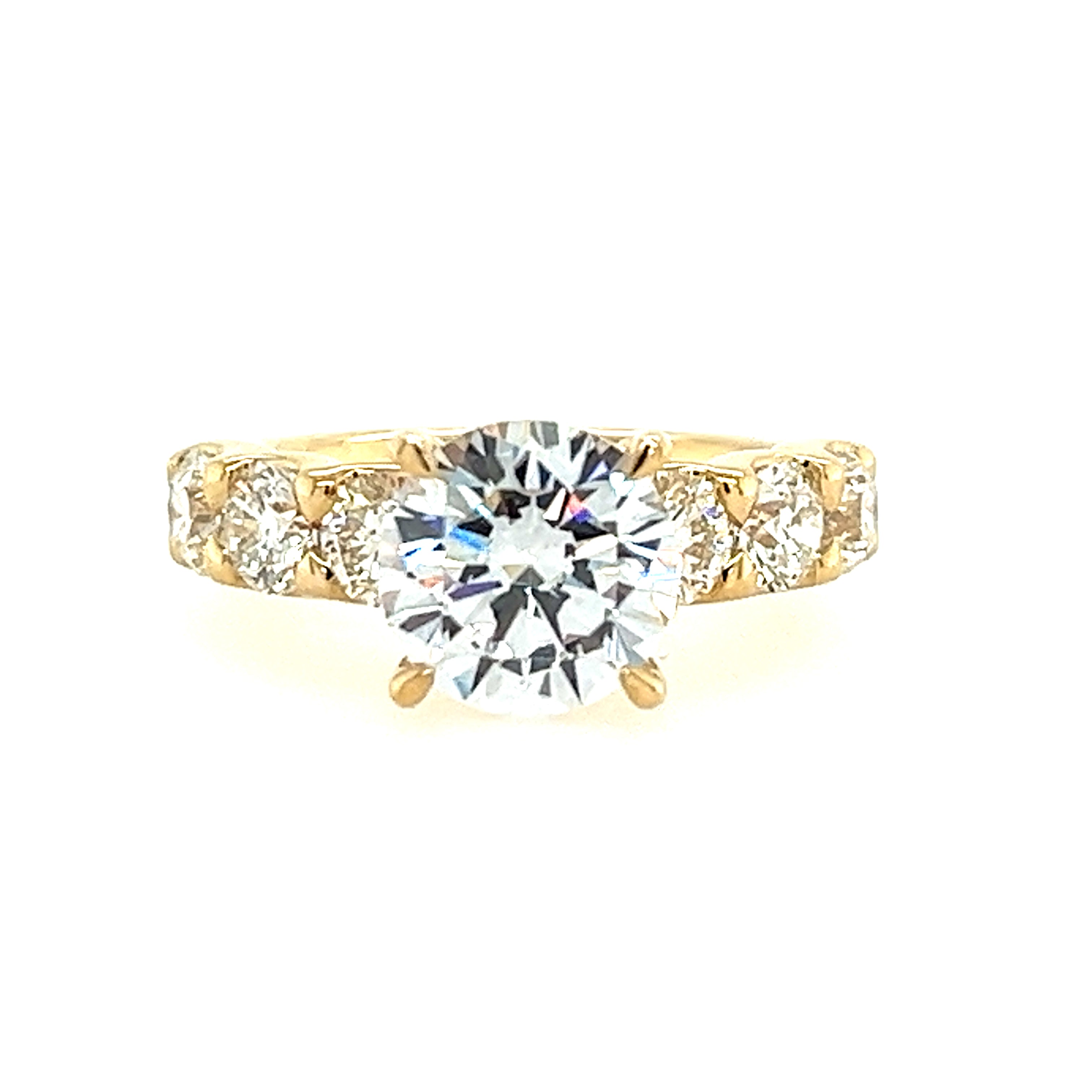 14K Yellow Gold Classic Semi-Mount 
*center stone not included