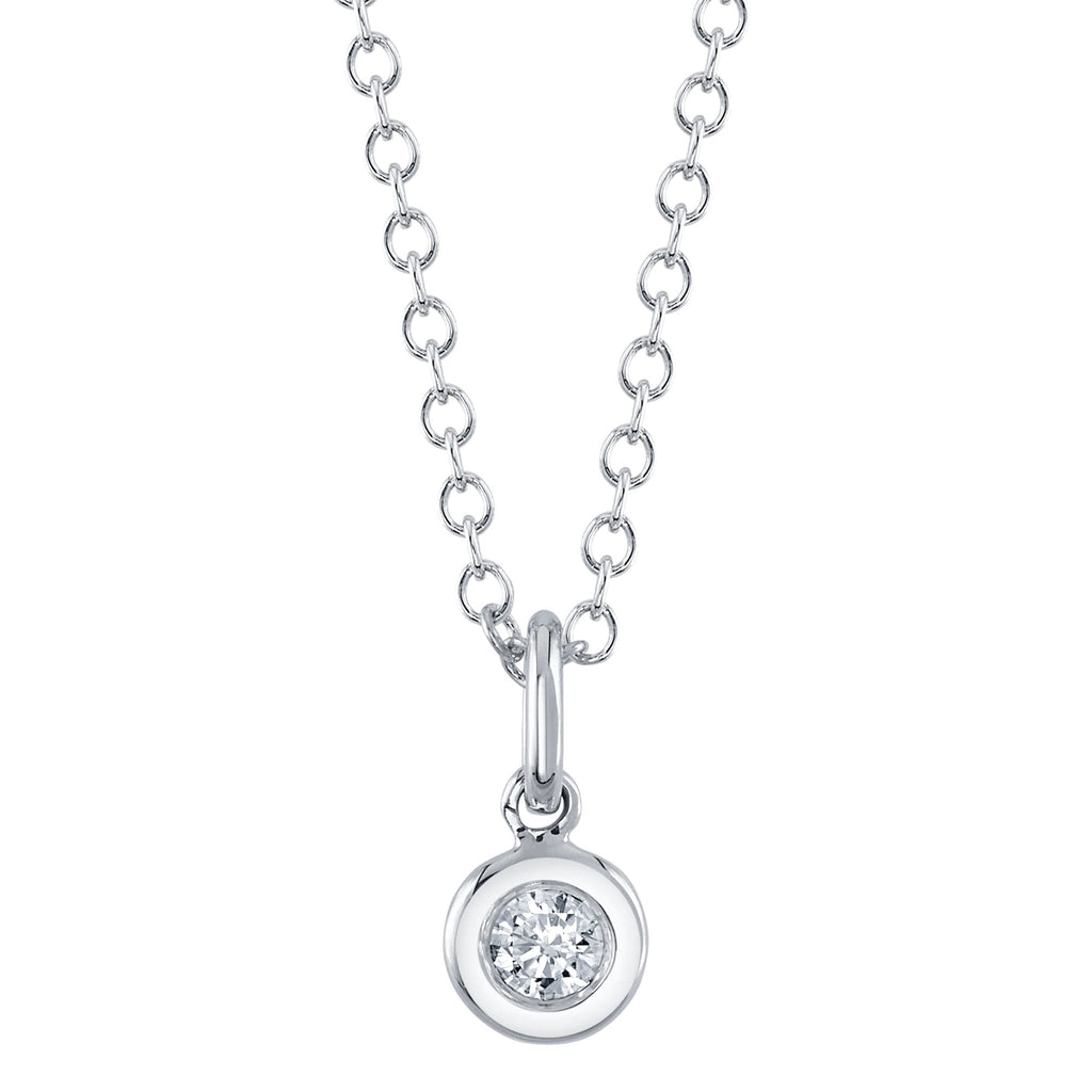 14k White Gold Diamond Pendant