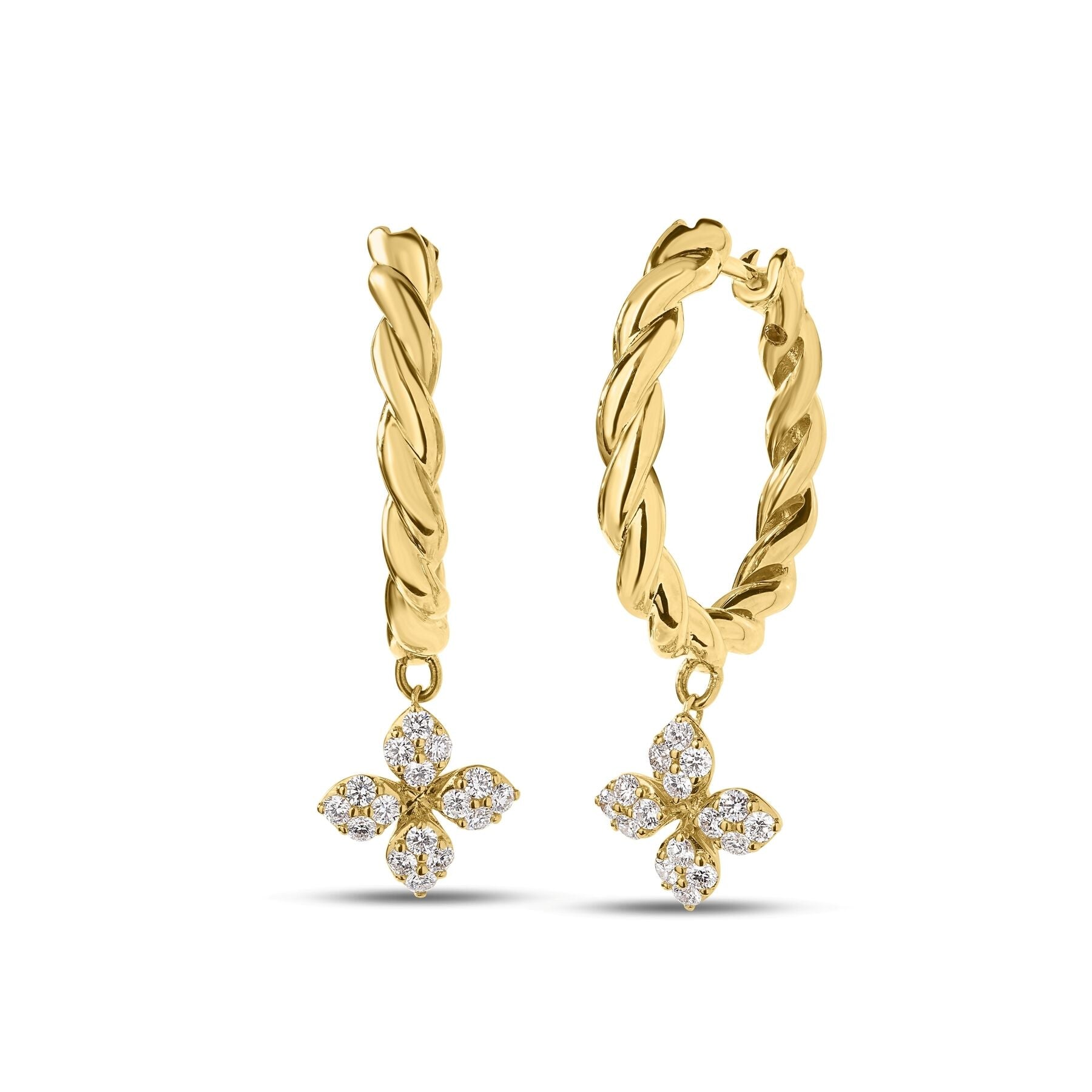 18 Karat Hoop Diamond Earrings