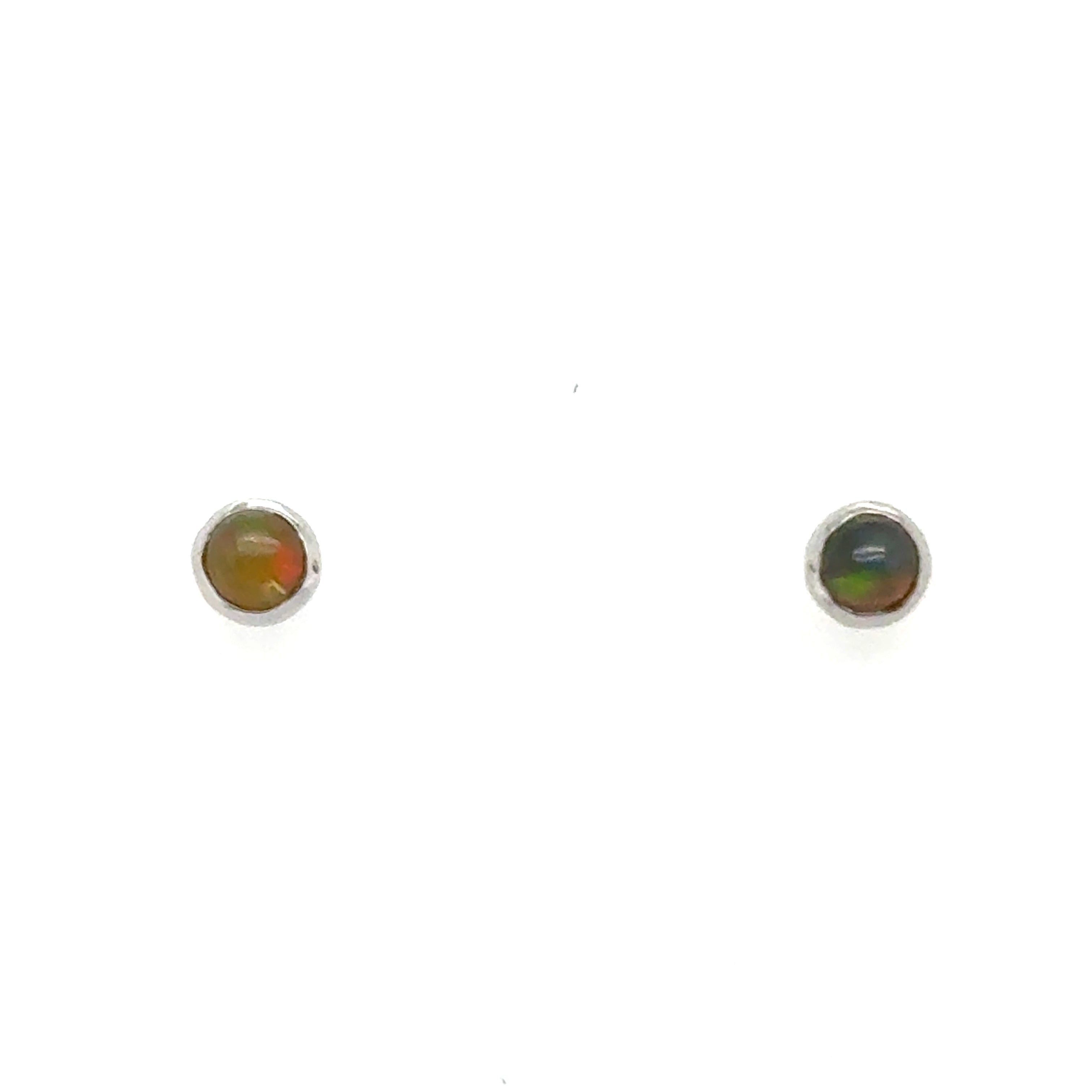 Sterling Silver Opals Earrings