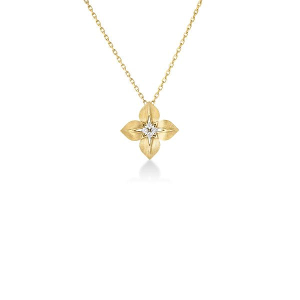 18K Yellow And White Gold Star Diamond Pendant